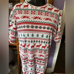 Christmas short sleeve waffle knit shirt